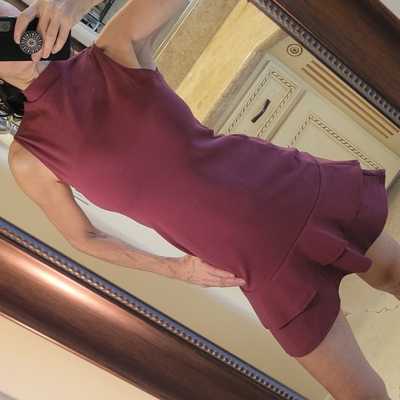 Boohoo cute deep burgandy mock turtleneck dress, Sz 6(XS) - Picture 2 of 16